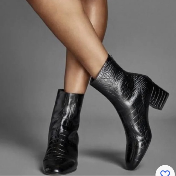 Tamara Mellon Vadim Crocodile Embossed Ankle Bootie - Picture 2 of 11